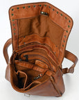 Spaghetti Western Swc163Cg Envelope Vintage Handmade Drum Dyed Genuine European Cowhide Leather Women Bag Western Handbag Purse