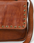 Spaghetti Western Swc163Cg Envelope Vintage Handmade Drum Dyed Genuine European Cowhide Leather Women Bag Western Handbag Purse