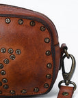 Spaghetti Western Swc166Cg Small Crossbody Vintage Handmade Drum Dyed Genuine European Cowhide Leather Women Bag Western Handbag Purse