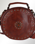 Spaghetti Western Swc168Cg Canteen Vintage Handmade Drum Dyed Genuine European Cowhide Leather Women Bag Western Handbag Purse