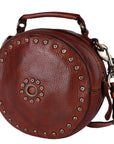 Spaghetti Western Swc168Cg Canteen Vintage Handmade Drum Dyed Genuine European Cowhide Leather Women Bag Western Handbag Purse