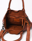 Spaghetti Western Swc179Cg Tote Vintage Handmade Drum Dyed Genuine European Cowhide Leather Women Bag Western Handbag Purse
