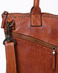 Spaghetti Western Swc179Cg Tote Vintage Handmade Drum Dyed Genuine European Cowhide Leather Women Bag Western Handbag Purse