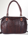Spaghetti Western Swc182Brn Tote Vintage Handmade Drum Dyed Genuine European Cowhide Leather Women Bag Western Handbag Purse