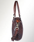 Spaghetti Western Swc182Brn Tote Vintage Handmade Drum Dyed Genuine European Cowhide Leather Women Bag Western Handbag Purse