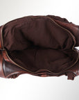 Spaghetti Western Swc184Brn Hobo Vintage Handmade Drum Dyed Genuine European Cowhide Leather Women Bag Western Handbag Purse