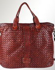 Spaghetti Western Swc187Cg Tote Vintage Handmade Drum Dyed Genuine European Cowhide Leather Women Bag Western Handbag Purse