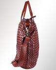 Spaghetti Western Swc187Cg Tote Vintage Handmade Drum Dyed Genuine European Cowhide Leather Women Bag Western Handbag Purse