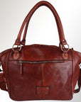 Spaghetti Western Swc188Cg Tote Vintage Handmade Drum Dyed Genuine European Cowhide Leather Women Bag Western Handbag Purse