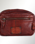 Spaghetti Western Swc200Cg Toiletry Vintage Handmade Drum Dyed Genuine European Cowhide Leather Women Bag Western Handbag Purse