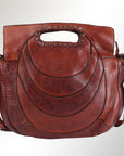 Spaghetti Western Swc173Cg Clutch Vintage Handmade Drum Dyed Genuine European Cowhide Leather Women Bag Western Handbag Purse