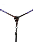 BAR H EQUINE Blue Rawhide Horse Western Leather Breast Collar Dark Brown