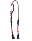 Bar H Equine Western Horse Genuine Leather Raw Hide One Ear Headstall Dark Brown