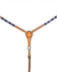 BAR H EQUINE Genuine Blue Rawhide Horse Western Leather Breast Collar Tan