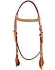 Bar H Equine Western Horse Rawhide Genuine American Leather Headstall