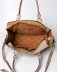 American Darling Briefcase Hand Tooled Genuine Leather Women Bag Western Handbag Purse
