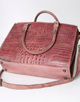 American Darling Briefcase Hand Tooled Genuine Leather Women Bag Western Handbag Purse