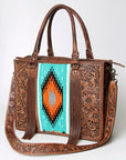 American Darling Briefcase Hand Tooled Saddle Blanket Genuine Leather women bag western handbag purse