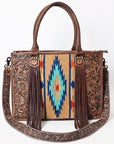 American Darling Briefcase Hand Tooled Saddle Blanket Genuine Leather women bag western handbag purse