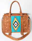 American Darling Briefcase Hand Tooled Saddle Blanket Genuine Leather women bag western handbag purse