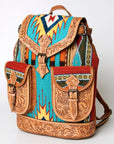 American Darling Hand Tooled Saddle Blanket Genuine Leather Women Bag Western Handbag Purse