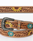 American Darling ADBLF131-L Beautifully Hand Tooled Genuine American Leather Belt Men and Women