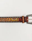 American Darling ADBLF132-L Beautifully Hand Tooled Genuine American Leather Belt Men and Women
