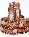 American Darling ADBLF136-L Beautifully Hand Tooled Genuine American Leather Belt Men and Women