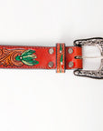 American Darling ADBLF138-L Beautifully Hand Tooled Genuine American Leather Belt Men and Women
