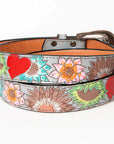 American Darling ADBLF142-L Beautifully Hand Tooled Genuine American Leather Belt Men and Women