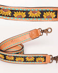 American Darling ADSTF101A Hand Tooled Genuine Leather Crossbody Handle Strap For Bags
