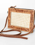 American Darling Wallet for Women, Hand Tooled Floral Leather, Vegetable-Tanned Full Grain Western Clutch with YKK Zipper