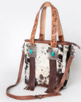 American Darling Tote Bag for Women, Hair-On Cowhide Western Bag, Premium Full Grain Leather with Fringes & YKK Zipper