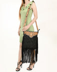 ADBGS192DM1D American Darling Hand Tooled Genuine Leather Women Bag Western Handbag Purse