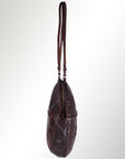 Spaghetti Western Swc130Brn Tote Vintage Handmade Drum Dyed Genuine European Cowhide Leather Women Bag Western Handbag Purse