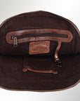 Spaghetti Western Swc123Abrn Tote Vintage Handmade Drum Dyed Genuine European Cowhide Leather Women Bag Western Handbag Purse
