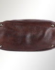Spaghetti Western Swc123Abrn Tote Vintage Handmade Drum Dyed Genuine European Cowhide Leather Women Bag Western Handbag Purse