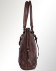 Spaghetti Western Swc123Abrn Tote Vintage Handmade Drum Dyed Genuine European Cowhide Leather Women Bag Western Handbag Purse
