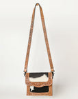 American Darling ADBGZ592A Messenger Hand Tooled Hair On Genuine Leather women bag western handbag purse