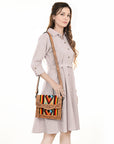 American Darling ADBGZ592B Messenger Hand Tooled Saddle Blanket Genuine Leather women bag western handbag purse