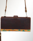 American Darling Wristlet Bag, Hand-Painted Genuine Leather, Western Vegetable Tanned Full Grain Leather Wallet Bag