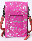 American Darling Cell Phone Holder Hair On Genuine Leather women bag western handbag purse