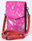 American Darling Cell Phone Holder Hair On Genuine Leather women bag western handbag purse
