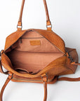 Vintage Inspired Handmade Leather Tote With Full Grain Cowhide
