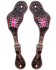 Durable Handcrafted PremiumLeather Spur Straps For Women Western Riding Show Rodeo