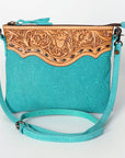 American Darling Western Small Crossbody Bag – Genuine Hair-On Cowhide Leather with Fringes, Adjustable Strap, Handcrafted in Texas