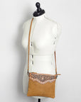 American Darling Western Small Crossbody Bag – Genuine Hair-On Cowhide Leather with Fringes, Adjustable Strap, Handcrafted in Texas