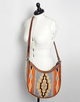 American Darling Hand Tooled Saddle Blanket Genuine Leather Women Bag Western Handbag Purse