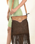 American Darling ADBGS192DM1E Messenger Hand Tooled Embossed Genuine Leather women bag western handbag purse