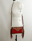 American Darling Small Crossbody Hand Tooled Saddle Blanket Genuine Leather women bag western handbag purse